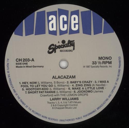 Larry Williams Alakazam! vinyl LP album (LP record) UK 1LWLPAL705409