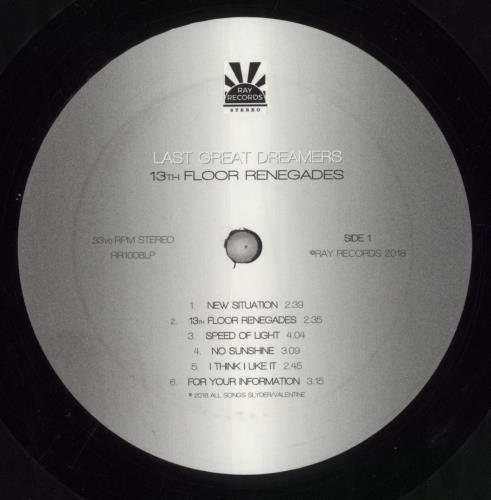 Last Great Dreamers 13th Floor Renegades vinyl LP album (LP record) UK 8PZLPTH855249