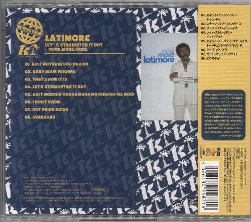 Latimore Let's Straighten It Out - More, More, More, Latimore CD album (CDLP) Japanese 17ZCDLE807851
