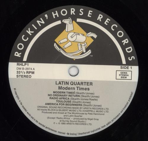Latin Quarter Modern Times vinyl LP album (LP record) UK LTQLPMO207852