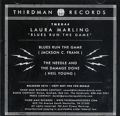 Laura Marling Blues Run The Game CD-R acetate US LMLCRBL627238