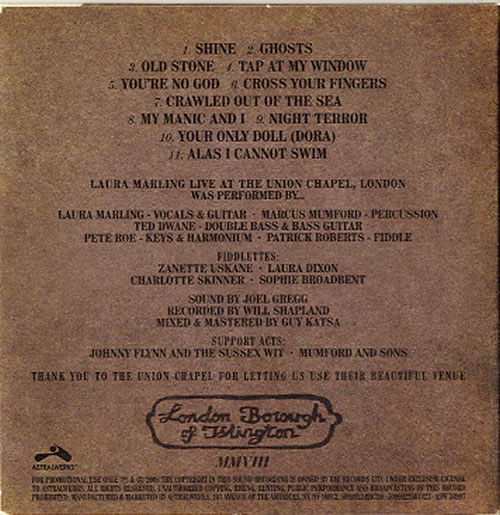 Laura Marling Verses From The Union Chapel CD album (CDLP) US LMLCDVE627234