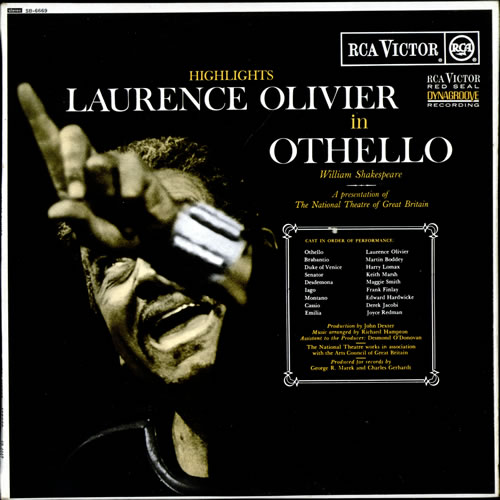 Laurence Olivier Othello vinyl LP album (LP record) UK LQ-LPOT502988