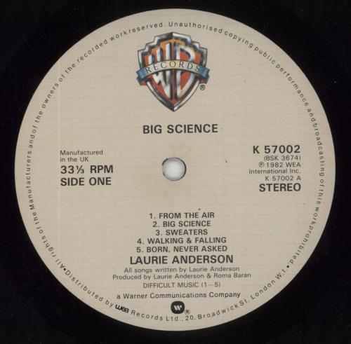 Laurie Anderson Big Science - EX vinyl LP album (LP record) UK LUALPBI744347