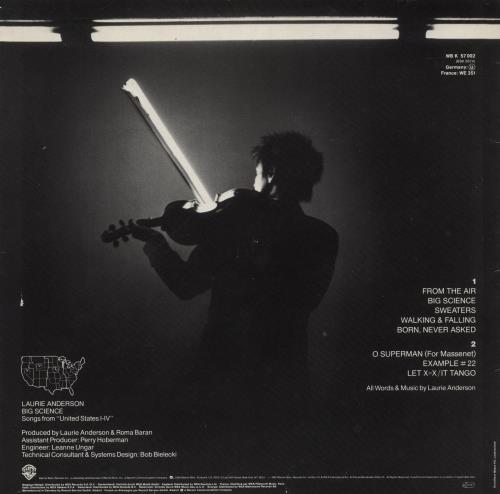 Laurie Anderson Big Science vinyl LP album (LP record) German LUALPBI522012