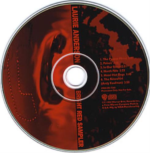 Laurie Anderson Bright Red Sampler CD album (CDLP) US LUACDBR57121