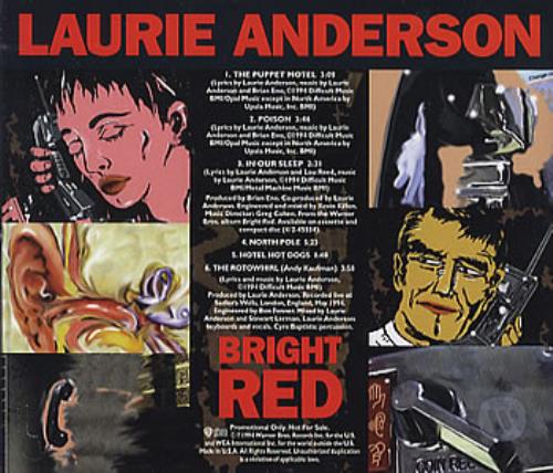 Laurie Anderson Bright Red Sampler CD album (CDLP) US LUACDBR57121