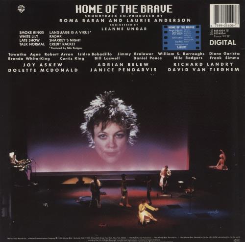 Laurie Anderson Home Of The Brave vinyl LP album (LP record) German LUALPHO862447