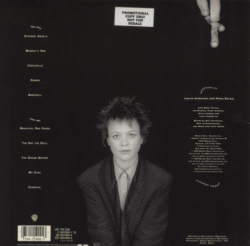 Laurie Anderson Strange Angels - Promo Stickered vinyl LP album (LP record) UK LUALPST856595