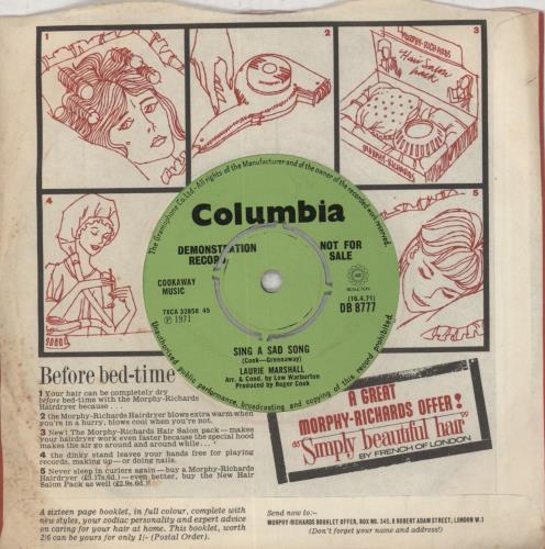 Laurie Marshall All I Want To Do Is Sit And Cry 7" vinyl single (7 inch record / 45) UK 83V07AL856426