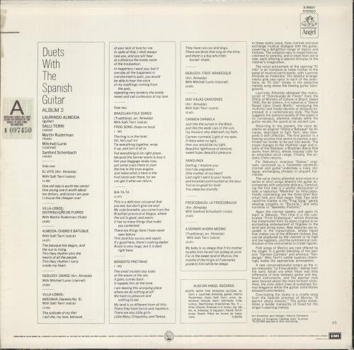 Laurindo Almeida Duets With The Spanish Guitar Album 2 vinyl LP album (LP record) US L1ALPDU879403