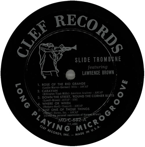 Lawrence Brown Slide Trombone vinyl LP album (LP record) US L10LPSL584590