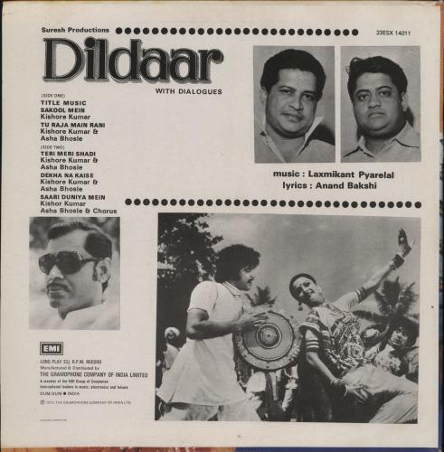 Laxmikant-Pyarelal Dildaar vinyl LP album (LP record) Indian OH-LPDI789255