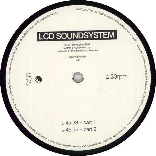 LCD Soundsystem 45:33 2-LP vinyl record set (Double LP Album) UK CDS2L697576