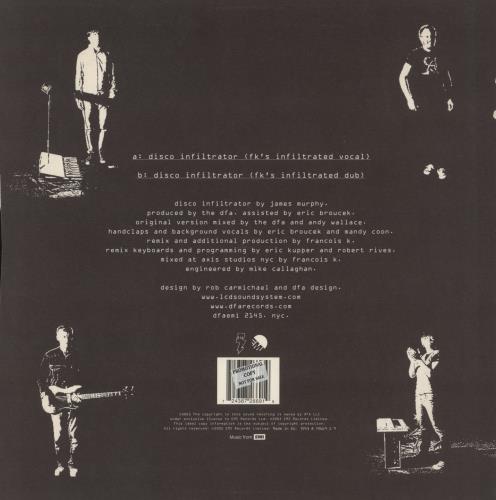 LCD Soundsystem Disco Infiltrator 12" vinyl single (12 inch record / Maxi-single) UK CDS12DI886236