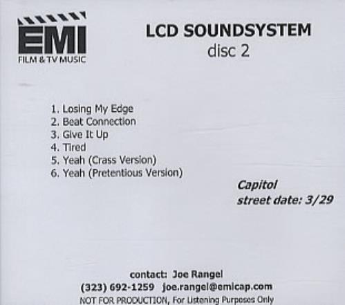 LCD Soundsystem LCD Soundsystem CD-R acetate US CDSCRLC326750