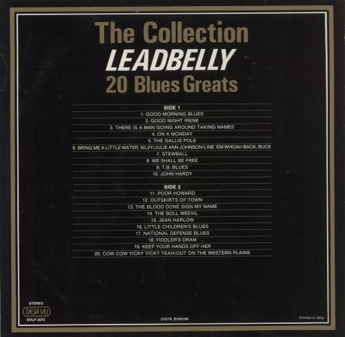 Leadbelly 20 Blues Greats vinyl LP album (LP record) Italian L-YLPBL633244