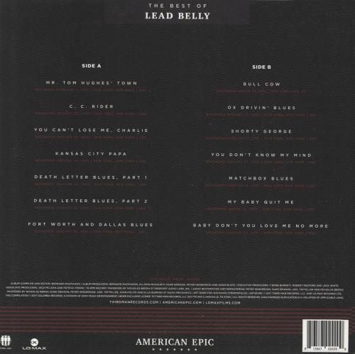 Leadbelly American Epic: The Best of Lead Belly vinyl LP album (LP record) US L-YLPAM802403