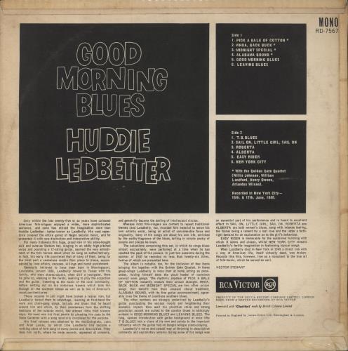 Leadbelly Good Morning Blues vinyl LP album (LP record) UK L-YLPGO859412