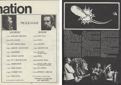 Led Zeppelin Bath Festival Of Blues & Progressive Music tour programme UK ZEPTRBA386893
