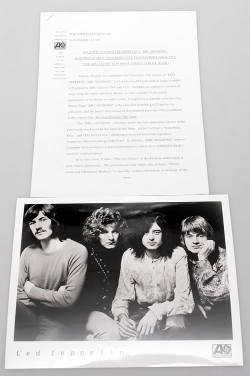 Led Zeppelin Bbc Sessions media press pack US ZEPPPBB110873