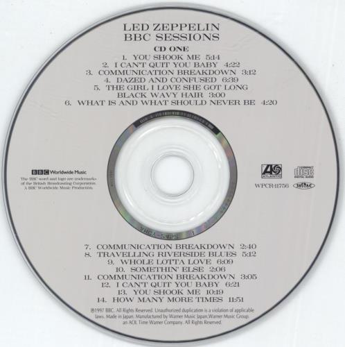 Led Zeppelin BBC Sessions CD album (CDLP) Japanese ZEPCDBB638549
