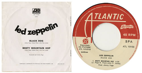 Led Zeppelin Black Dog 7" vinyl single (7 inch record / 45) Portuguese ZEP07BL550227