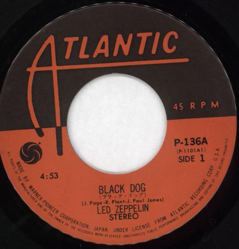 Led Zeppelin Black Dog 7" vinyl single (7 inch record / 45) Japanese ZEP07BL713992