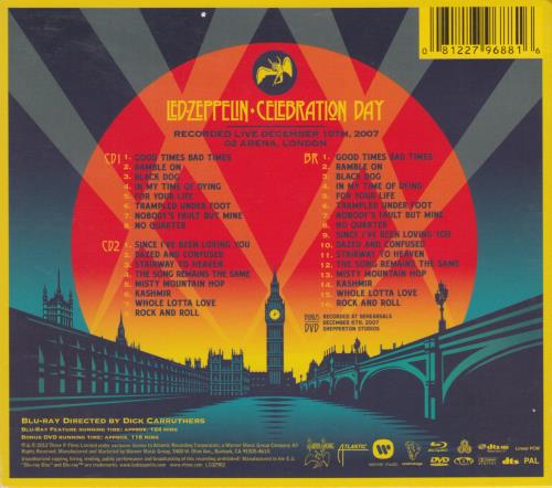 Led Zeppelin Celebration Day 3-disc CD/DVD Set UK ZEP3DCE574009