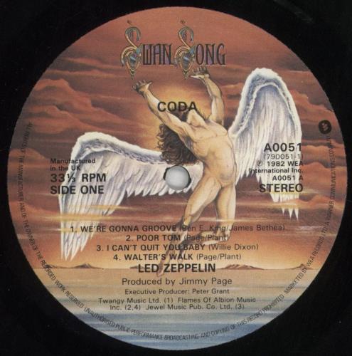 Led Zeppelin Coda - 1st - EX vinyl LP album (LP record) UK ZEPLPCO210273