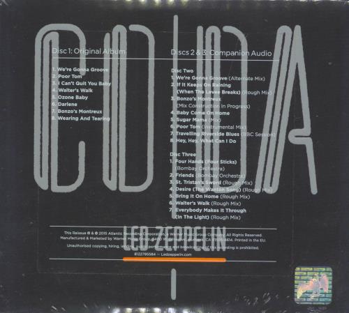 Led Zeppelin Coda: Remastered Deluxe Edition - Sealed 3-CD album set (Triple CD) UK ZEP3CCO804928