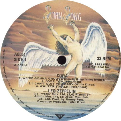 Led Zeppelin Coda vinyl LP album (LP record) Irish ZEPLPCO706174
