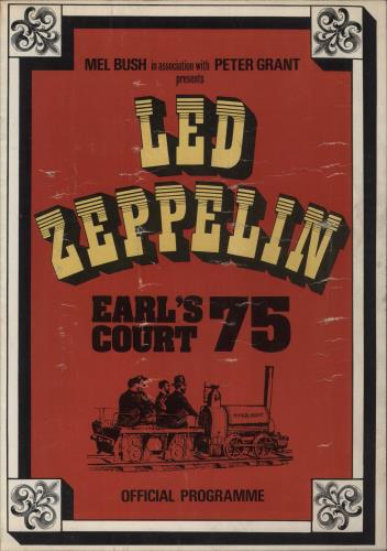Led Zeppelin Earl's Court '75 - VG tour programme UK ZEPTREA400736