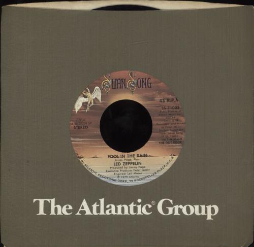 Led Zeppelin Fool In The Rain 7" vinyl single (7 inch record / 45) US ZEP07FO705470