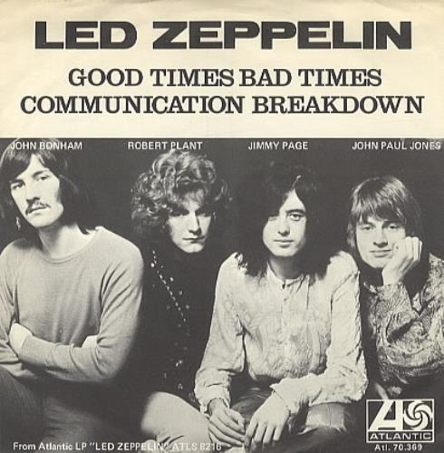 Led Zeppelin Good Times Bad Times 7" vinyl single (7 inch record / 45) Swedish ZEP07GO331231