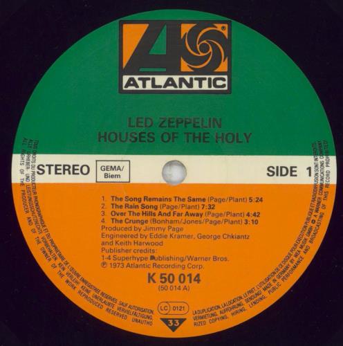 Led Zeppelin Houses Of The Holy + Belly Band vinyl LP album (LP record) German ZEPLPHO448269