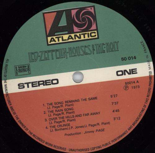 Led Zeppelin Houses Of The Holy - EX vinyl LP album (LP record) French ZEPLPHO778823