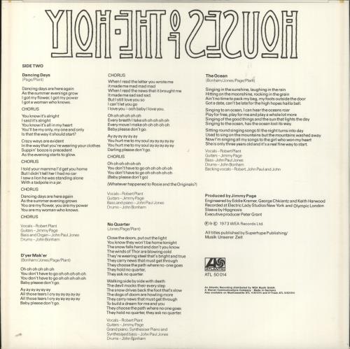 Led Zeppelin Houses Of The Holy vinyl LP album (LP record) French ZEPLPHO583545