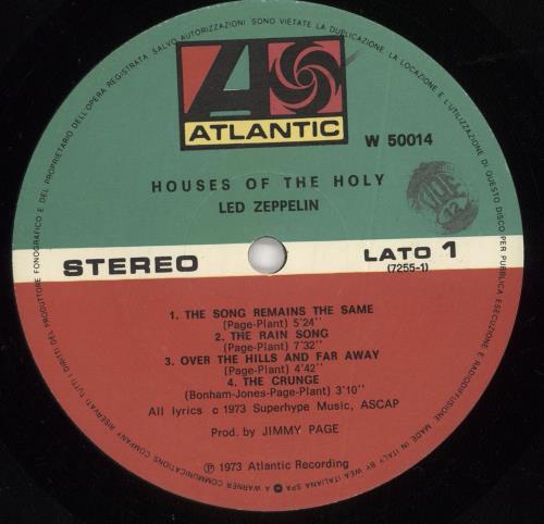 Led Zeppelin Houses Of The Holy vinyl LP album (LP record) Italian ZEPLPHO609671