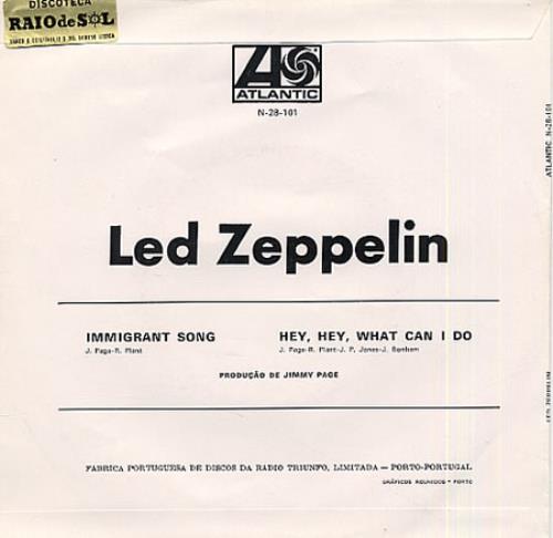 Led Zeppelin Immigrant Song 7" vinyl single (7 inch record / 45) Portuguese ZEP07IM331210