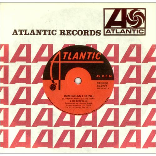 Led Zeppelin Immigrant Song 7" vinyl single (7 inch record / 45) Australian ZEP07IM420839