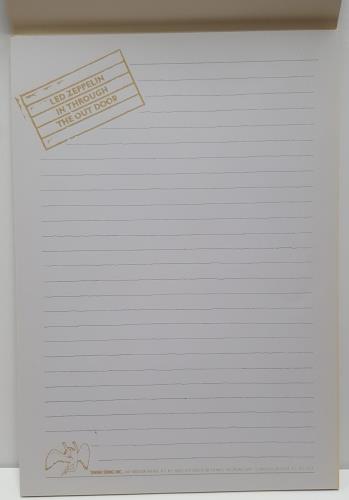 Led Zeppelin In Through The Out Door - Letter Pad memorabilia Japanese ZEPMMIN658767