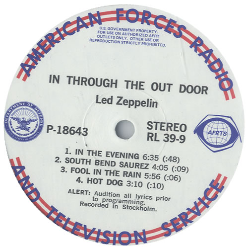 Led Zeppelin In Through The Out Door vinyl LP album (LP record) US ZEPLPIN551812