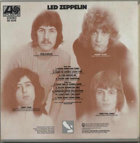 Led Zeppelin Led Zeppelin - 2nd - VG vinyl LP album (LP record) US ZEPLPLE663214