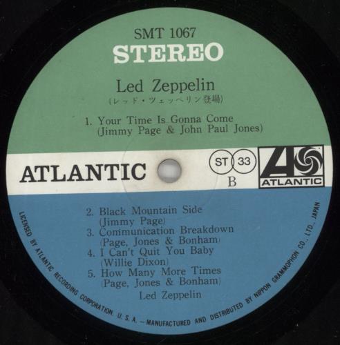 Led Zeppelin Led Zeppelin - 2nd variant 1st - Correction Stickered vinyl LP album (LP record) Japanese ZEPLPLE871594