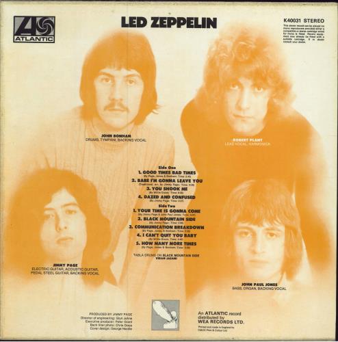 Led Zeppelin Led Zeppelin - 9th vinyl LP album (LP record) UK ZEPLPLE785249