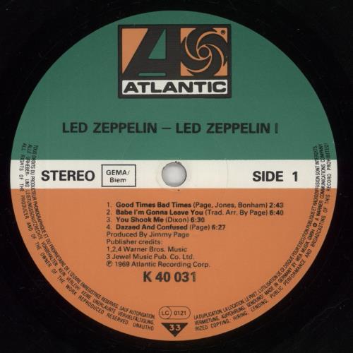 Led Zeppelin Led Zeppelin - EX vinyl LP album (LP record) German ZEPLPLE700031