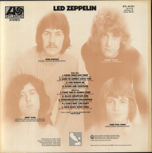 Led Zeppelin Led Zeppelin - Laminated vinyl LP album (LP record) German ZEPLPLE701712