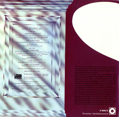 Led Zeppelin Led Zeppelin II - Deutscher Schallplattenclub vinyl LP album (LP record) German ZEPLPLE461401