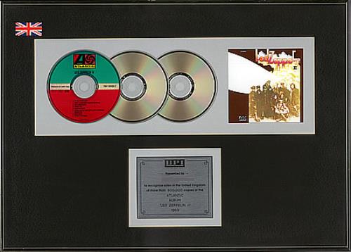 Led Zeppelin Led Zeppelin II award disc UK ZEPAWLE321587